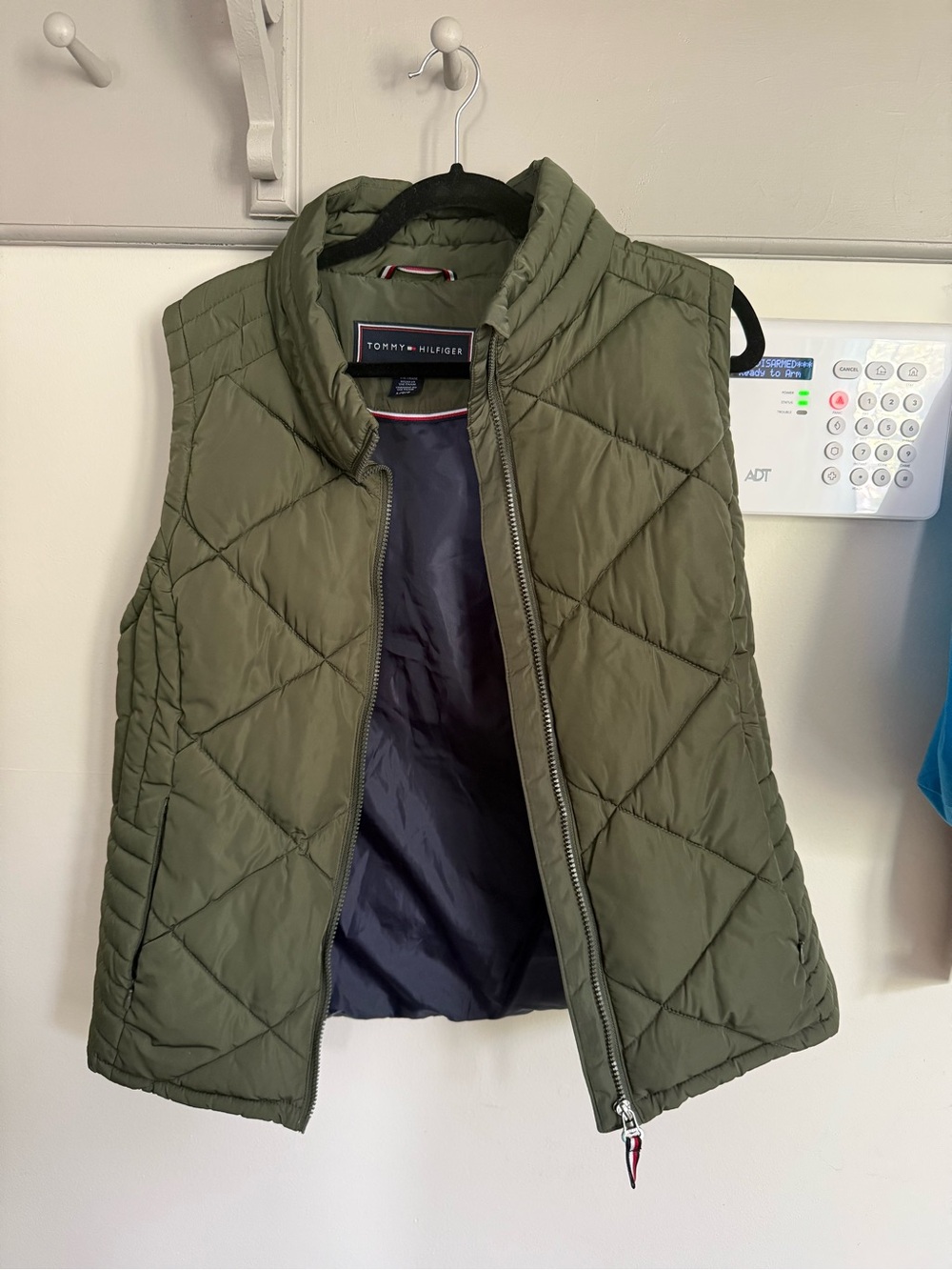 Tommy Hilfiger Olive Green Quilted Puffer Vest